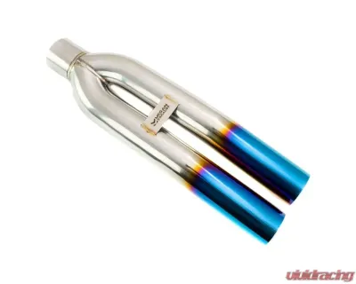 Megan Racing Muffler Delete Tips Dual 3" Angled Design Burnt Blue Tips Universal - MR-UT-D3-BT-V2