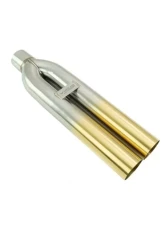 Megan Racing Muffler Delete Tips Dual 3" Straight Design Gold Universal                                     - MR-UT-D3-GD - Image 2