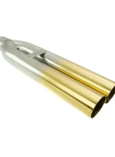 Megan Racing Muffler Delete Tips Dual 3" Straight Design Gold Universal                                     - MR-UT-D3-GD - Image 2