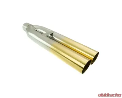 Megan Racing Muffler Delete Tips Dual 3" Straight Design Gold Universal - MR-UT-D3-GD