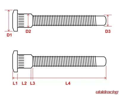 Megan Racing Extended Wheels Studs M12xP1.5 20Pcs Set Acura Integra 1990-2001 - MRS-HA-0391