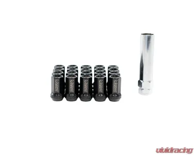 Megan Racing 7-Sided Heptagon Open-Ended Black Lug Nuts M12x1.25 - MRS-LN-7M12125-O-B