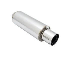 Megan Racing 2.5 Inlet 4in Universal Exhaust Tip with Silencer, 100% SUS-304 Stainless Steel