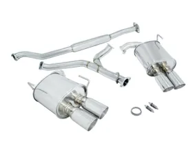 Megan Racing Stainless Steel Catback Exhaust System for 2011-2014 Subaru WRX Sedan, Quad Tips