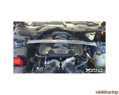 Megan Racing Front Upper Strut Bar for Ford Mustang 2015-2024, 3-Piece, Steel & Aluminum - MR-SB-FM15V2FU-1P