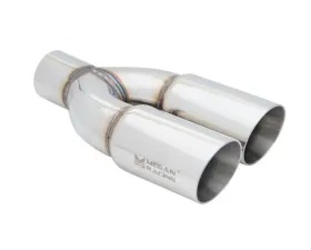 Megan Racing 3.5in Twin Burnt Roll Tips Passenger Side Universal Stainless Exhaust Pipe