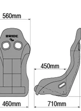 Bride Black FRP Silver Shell Zeta IV Veria Bucket Seat                                     - HA1VSF - Image 3