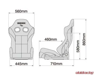 Bride GIAS III KING Red FRP Reclining Seat - G61RSF