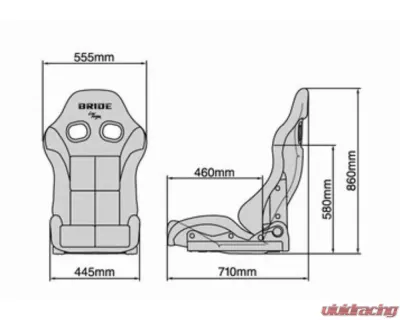 Bride STRADIA III KING Red FRP Reclining Seat - G71RSF