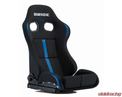 Bride Seats Silver FRP Shell Standard Cushion Black & Blue Stradia II Reims Reclining Seat - G71CNF