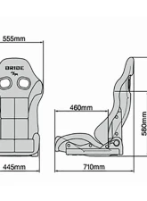 Bride Seats Silver FRP Shell Standard Cushion Black & Red Stradia II Reims Reclining Seat                                     - G71BNF - Image 2