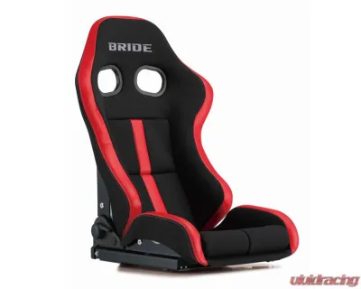 Bride Seats Silver FRP Shell Low Cushion Black & Red Stradia III Evo-S Reclining Seat - G72VN1