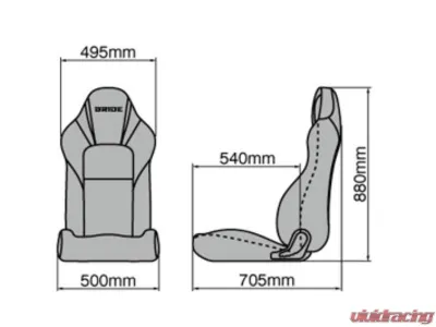 Bride Blue-Camouflage STREAMSGHOST Reclining Seat with Heater - I35CM2
