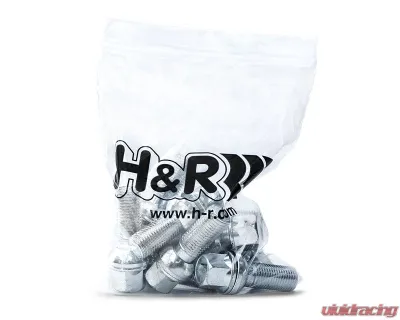 H&R Wheel Screw M14x1.25 46mm w/Movable Taper Head 60 Degree Silver - 14254608