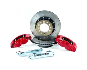 Alcon 357x32mm Rotor 4-Piston Red Calipers Front Brake Upgrade Kit Jeep JK w/ 5x5.5in Hub 2007+