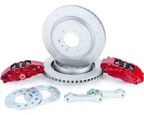 Alcon 360x32 Rotors 4-Piston Red Rear Brake Kit w/o Elect Park Brake Ford Raptor | F150 2009-2018