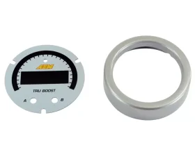 AEM Silver Bezel | White Faceplate X-Series Tru-BoostX Boost Controller Gauge Accessory Kit