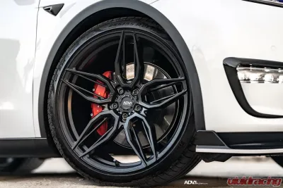 ADV1 ADV005 Concave Wheel Set of 4 20x9.0 20x10.5 Satin Black Tesla Model 3 CLEARANCE - ADV1-005-TSLA3-SBLK