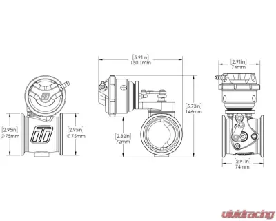 Turbosmart 6 Psi Black PSG50 Pneumatic Straight Gate - TS-0565-1762