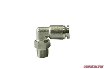 Turbosmart 1/8" NPT 90 Degree Pushloc Fitting - Stainless Steel - 1/4" PTC - TS-0550-3054