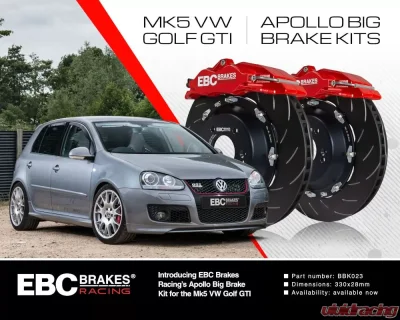 EBC Brakes Racing Apollo Big Brake Kit Storm Shadow Blue Volkswagen Golf GTI Mk5 2.0T 2006-2009 - BBK023BLU-1