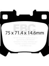 EBC Brakes Rear RP-X Track & Race Brake Pads for Toyota Corolla GR 1.6 Turbo 2023+                                     - DP82431RPX - Image 2