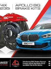 EBC Brakes Racing 6-Piston Apollo Big Brake Kit for BMW M235i xDrive Gran Coupe F44 2019+ - Storm Shadow Blue                                     - BBK039BLU-1 - Image 4
