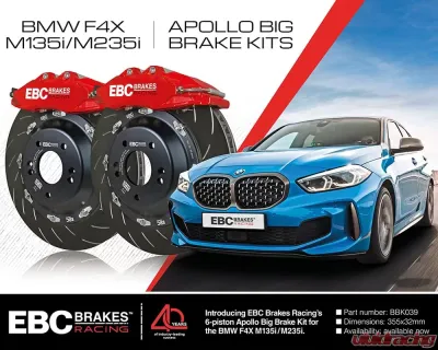 EBC Brakes Racing 6-Piston Apollo Big Brake Kit for BMW M235i xDrive Gran Coupe F44 2019+ - Storm Shadow Blue - BBK039BLU-1
