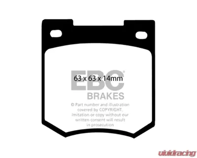 EBC Brakes Greenstuff 2000 Series Rear Sport Brake Pads Ford Cortina 1.6 1967-1970 - DP2106