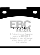 EBC Brakes Greenstuff 2000 Series Rear Sport Brake Pads Volvo 140 1.8 1966-1968                                     - DP2114 - Image 4