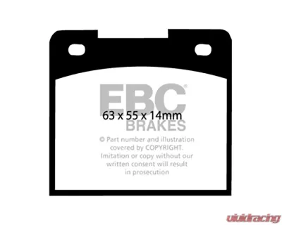 EBC Brakes Greenstuff 2000 Series Rear Sport Brake Pads Volvo 140 1.8 1966-1968 - DP2114