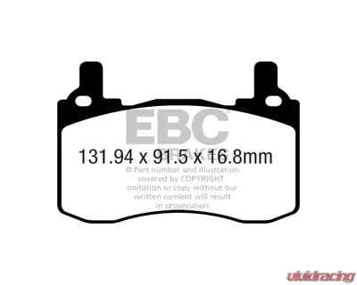 EBC Brakes Greenstuff 2000 Series Rear Sport Brake Pads Genesis G70 2.0L Turbo Brembo 2019+ - DP22357
