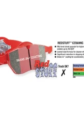 EBC Brakes Redstuff Ceramic Low Dust Front Brake Pads Audi RS7 4.0TT w/Cast Iron Rotors | Trapezoid Weights 2013-2014                                     - DP32081C - Image 4
