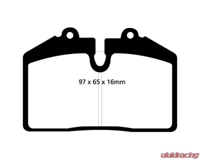 EBC Brakes Redstuff Ceramic Low Dust Rear Brake Pads Porsche 911 964 3.6L | QVALE Mangusta 4.6L 1992-2003 - DP31013C