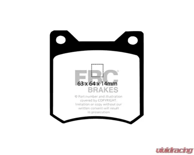 EBC Brakes Yellowstuff Street & Track Rear Brake Pads De Tomaso Pantera 5.7 GTS 1972-1984 - DP4162R