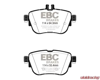 EBC Brakes Yellowstuff Street & Track Rear Brake Pads Mercedes-Benz E300 W213 2017+ - DP42297R