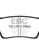 EBC Brakes Yellowstuff Street & Track Rear Brake Pads Mitsubishi Outlander 2018-2021                                     - DP42376R - Image 4