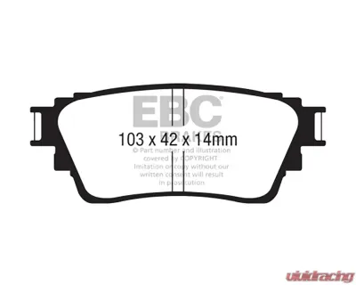EBC Brakes Yellowstuff Street & Track Rear Brake Pads Mitsubishi Outlander 2018-2021 - DP42376R