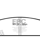 EBC Brakes Yellowstuff Street & Track Rear Brake Pads Infiniti M30 3.0 1990-1993                                     - DP4686/2R - Image 4