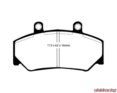 EBC Brakes Yellowstuff Street & Track Front Brake Pads for Volvo 740 2.1 Bendix 1985-1993 - DP4800R