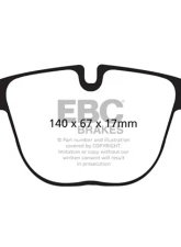 EBC Brakes Bluestuff NDX Full Race Rear Brake Pads BMW X5 M 4.4TT 2010-2011                                     - DP52008NDX - Image 3
