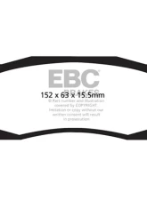 EBC Brakes Bluestuff NDX Full Race Front Brake Pads Jaguar XKR 4.2L Supercharged 2008-2009                                     - DP52111NDX - Image 3