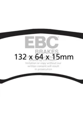 EBC Brakes Bluestuff NDX Full Race Rear Brake Pads Jaguar XKR 4.2L Supercharged 2008-2009                                     - DP52112NDX - Image 3
