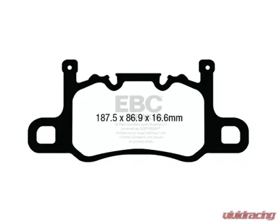 EBC Brakes Bluestuff NDX Full Race Rear Brake Pads Porsche 911 GT3 3.8L Cast Iron Rotor Only 2013-2015 - DP52207NDX
