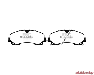 EBC Brakes Bluestuff NDX Full Race Front Brake Pads for Infiniti Q50 2016-2022 - DP53036NDX