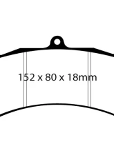 EBC Brakes EBC Racing Front RP-X Track & Race Brake Pads for AP Racing | Hi-Spec                                     - DP8005RPX - Image 2