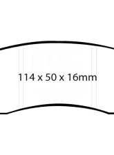EBC Brakes EBC Racing Front RP-X Track & Race Brake Pads for Lotus Esprit 1999-2003, Alcon, AP Racing                                     - DP8008RPX - Image 2