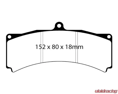 EBC Brakes EBC Racing RP-X Track & Race Brake Pads for AP Racing CP5560, Ultra-High Performance - DP8012RPX