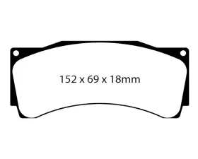 EBC Racing Front 152x69x18mm RP-X Track & Race Brake Pads