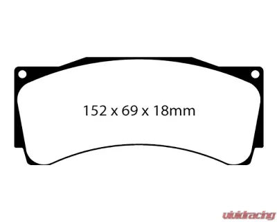 EBC Racing Front 152x69x18mm RP-X Track & Race Brake Pads - DP8080/2RPX